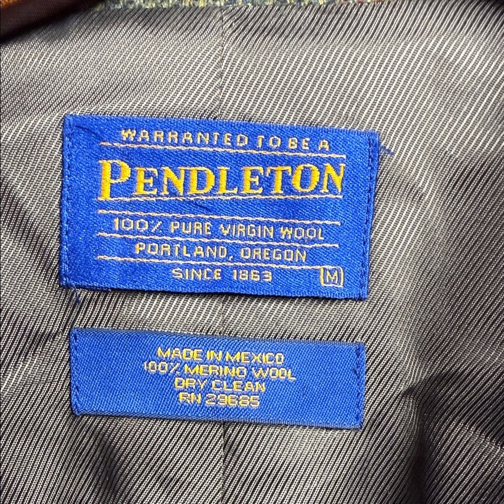Pendleton Houndstooth Olive Tweed Blazer - Picture 2 of 7